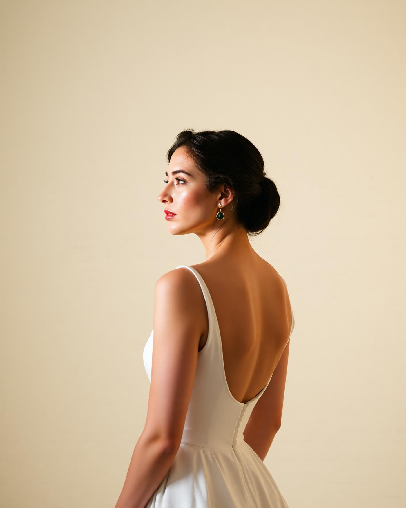 Portrait of a bride in soft window light